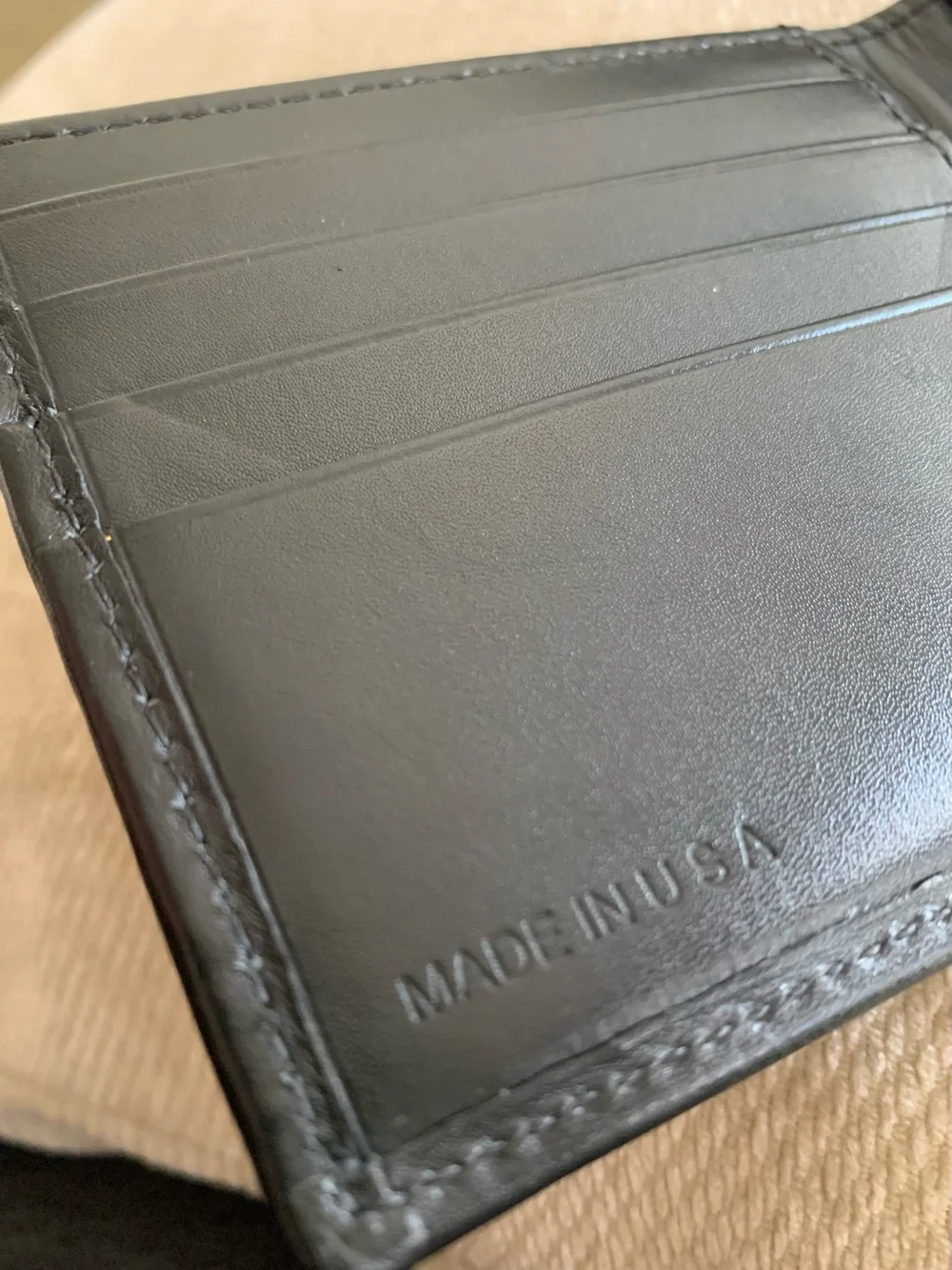Men’s Black Smooth Genuine Leather Bi-Fold Wallet Western Country Lucchese